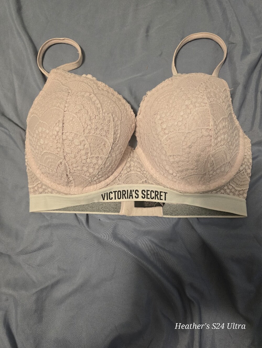 Victoria's Secret Pink Lace Longline, Contour, Lightly Padded Bra. 34DD